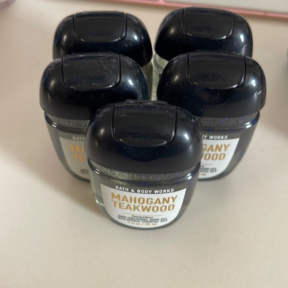 5 pack Mohagany Teakwood Hand sanitizer with free Sweater Weather hand spray!